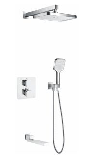 Душевая система Rose R1595F с термостатом белый/хром