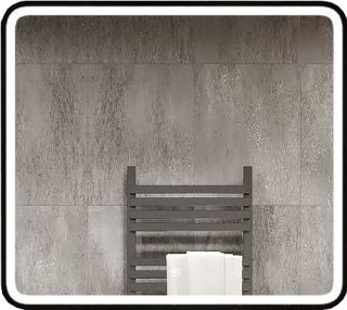 Зеркало с подсветкой Art&Max Genova 90x80см чёрный AM-Gen-900-800-DS-F