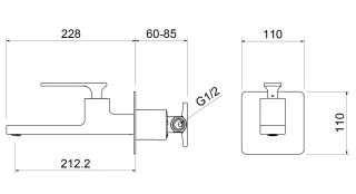 Смеситель встраиваемый для раковины Timo Torne 4372/03SM чёрный