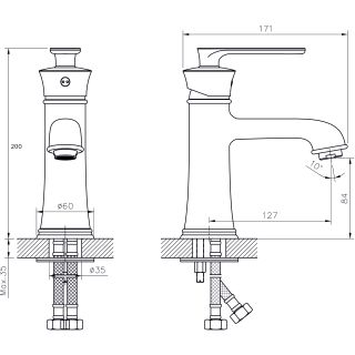 Смеситель для раковины RUSH Flores (FLG0835-1)