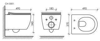 Подвесной унитаз Ceramica Nova Play CN3001MB безободковый чёрный матовый