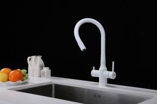 Смеситель для кухни Paulmark Salix Sa213419-431 белый матовый