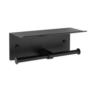 Бумагодержатель двойной с полкой для телефона Fixsen Hotel черный (FX-31011B-2)