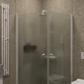 Душевой уголок на монопетле by Deonria U-90-89-6-S-W 90x89см белый/сатин