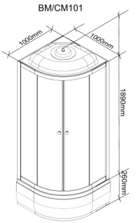 Душевая кабина Parly Bianco 100x100см ВМ101