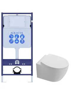 Комплект SET AQUATEK СИРИУС унитаз с инсталляцией и сиденьем микролифт