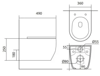Комплект SET AQUATEK ЕВРОПА cmp014 унитаз с инсталляцией кнопкой и сиденьем микролифт