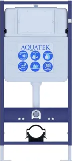 Комплект SET AQUATEK НИКА-013 4в1 унитаз с инсталляцией кнопкой и сиденьем микролифт