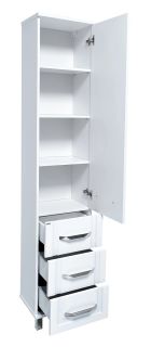 Напольный шкаф - пенал Misty Терра 40см с тремя ящиками правый белый