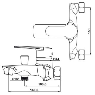Смеситель для ванны Swedbe Olymp 1830 хром