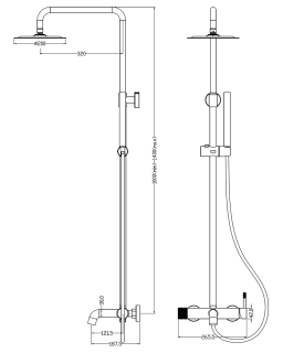 Душевая стойка Boheme Uno чёрный 468-B