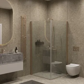 Душевой уголок на монопетле by Deonria U-80-79-6-T-BR2 80x79см бронза/прозрачный