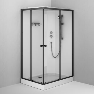 Душевая кабина Am.Pm X-Joy W94C-403-12080BT профиль мат.черный стекло прозрачное
