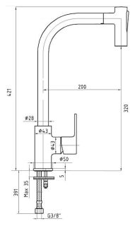 Смеситель для кухни E.C.A. Nita 102118127EX хром