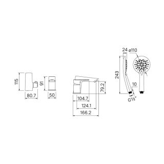 Смеситель на борт ванны IDDIS Cloud белый/хром CLOSB30i07
