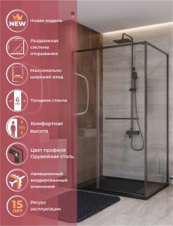 Душевой уголок CEZARES LUX-AH-FS-11-110/90-C-GM