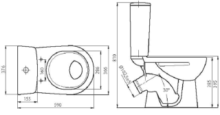 Унитаз-компакт Орион белый, сидение полипропилен