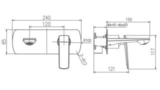 Встраиваемый смеситель для раковины Haiba HB80548-7 чёрный матовый