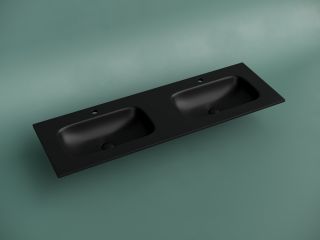 Раковина Ceramicanova Grace CN7022MB с двумя чашами 140 см чёрный матовый