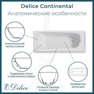 Ванна чугунная Delice Continental DLR230640 120х70