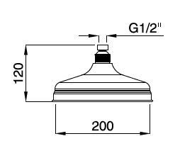 Верхний душ Cezares диаметр 20 см CZR-U-SP8-20-01 хром