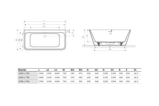 Ванна акриловая EXCELLENT Ванна Lila 2.0 160x73
