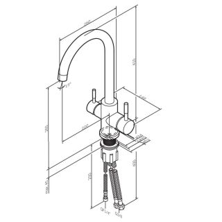 Смеситель для кухни Am.Pm X-Joy S F85B07722 с каналом для питьевой воды чёрный