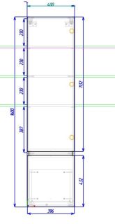 Шкаф подвесной Art&Max Techno 40x160см правый сосна AM-Techno-1600-AC-SO-LW635-R