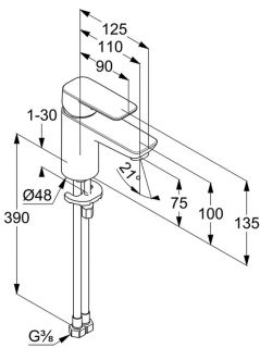 Смеситель для раковины Kludi Pure&Style хром 400280575