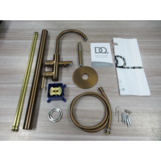 Смеситель для ванны напольный DQ с душем Bonn браш.роз.золото (DA1706033)