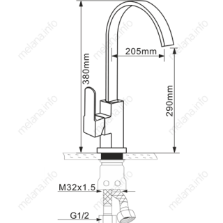 Смеситель для кухни Melana MELANA-F8112 сатин