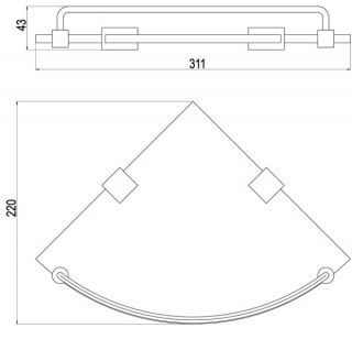 Полка Timo Selene хром 10073/00
