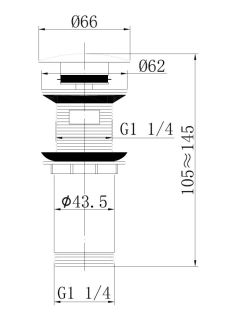 Донный клапан с переливом ABBER AF0010RG розовое золото