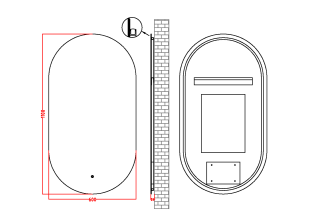 Зеркало с подсветкой Armadi Art 568-MG 60 см сенсорный выключатель антизапотевание золото матовое