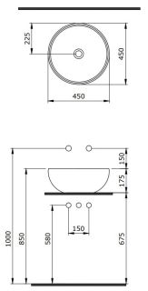 Раковина Berges Mascon 181002 45см белый