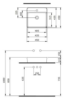 Раковина Berges Ego SL 182014 45см белый