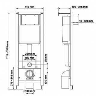 Комплект Berges 043323: инсталляция ATOM Line 410 кнопка хром глянец унитаз Gamma сидение полипропилен с микролифтом