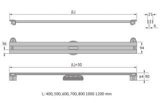 Душевой лоток Berges Super Slim 091077 40см хром глянец