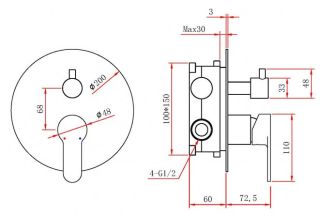 Душевой комплект Berges Ventas 2R хром 073003