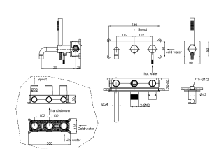 Встраиваемый смеситель для ванны Boheme Uno 464-3-SGM оружейная сталь