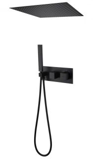 Душевая система ABBER Daheim AF8255B с термостатом чёрный матовый