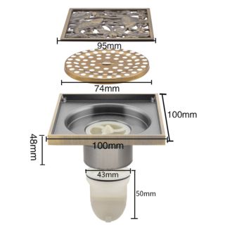 Душевой трап Gappo G81002-4 бронза