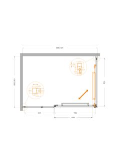 Душевой уголок CEZARES LUX-AH-FS-11-130/90-C-GM