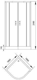 Душевая дверь Aquanet Alfa NAA2142 185040 100 см стекло прозрачное профиль хром
