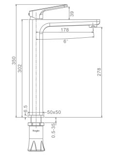 Высокий смеситель для раковины Raglo R51.15 хром