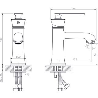 Смеситель для раковины RUSH Flores (FL0835-11)