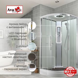 Душевая кабина EM2011LEDT прозрачная