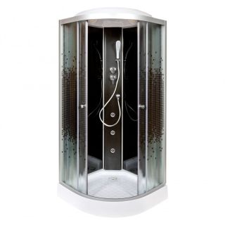 Душевая кабина Deto L 801 с гидромассажем BLACK 100х100х215 см
