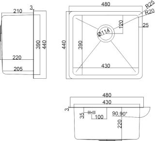 Мойка кухонная Zorg Inox HD 4844