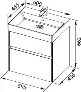 Тумба под раковину Aquanet Polya 345590 60 см белый глянец